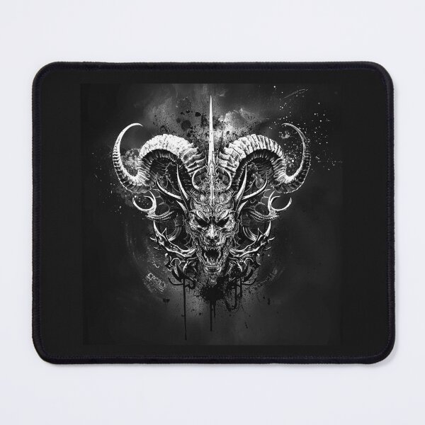 Item preview, Horned Demon Skull Dark Gothic Fantasy Art designed and sold by inkoutninja.