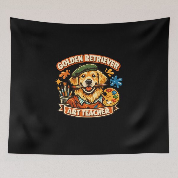 Item preview, Golden Retriever Art Teacher Dog Lover Painting Classroom Design designed and sold by Sahil Randhawa.