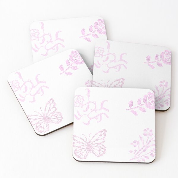 Item preview, Girly Feminine Cross Stitch Flower Sticker Pack designed and sold by starburnedgirls.