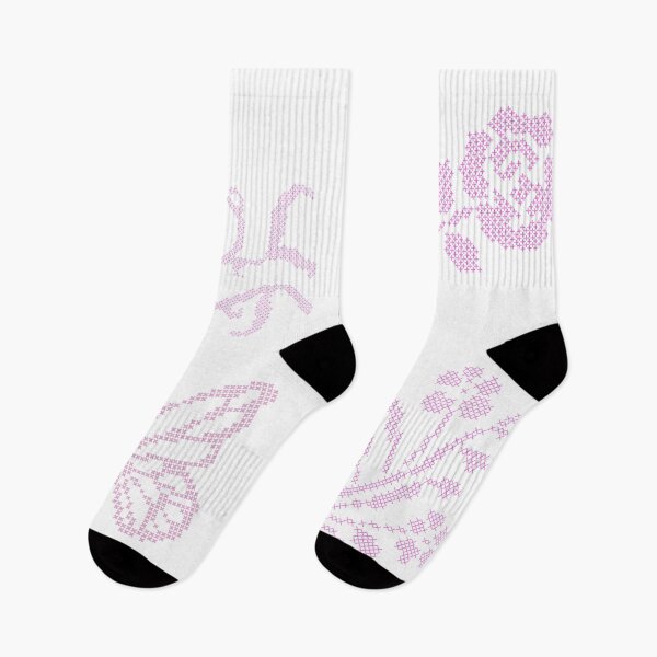 Item preview, Girly Feminine Cross Stitch Flower Sticker Pack designed and sold by starburnedgirls.