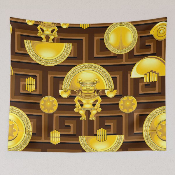 Item preview, Aztec Warrior Golden Tribal Totem designed and sold by BluedarkArt.