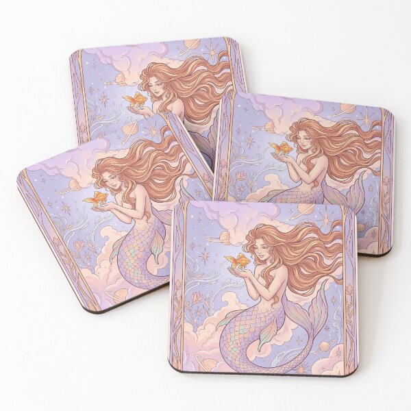 Item preview, Pisces Energy Mermaid | Kawaii Anime Zodiac Art | Cute Celestial Print designed and sold by RSDigitalPrintDesign.