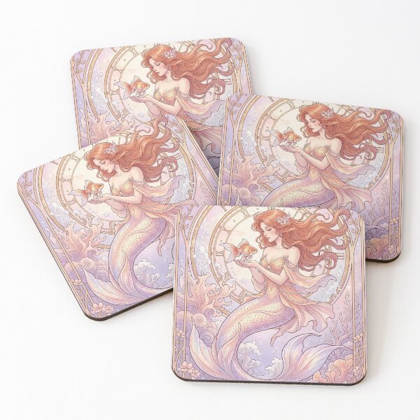 Item preview, Pisces Energy Mermaid | Kawaii Anime Zodiac Art | Cute Celestial Print designed and sold by RSDigitalPrintDesign.