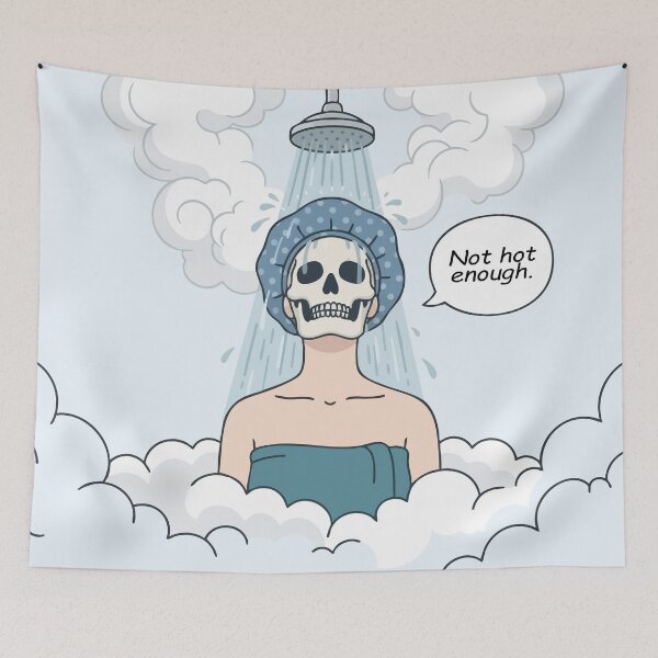 Item preview, Not Hot Enough - Funny Women Take Too Hot Showers Skeleton designed and sold by Vanilla-Girl.