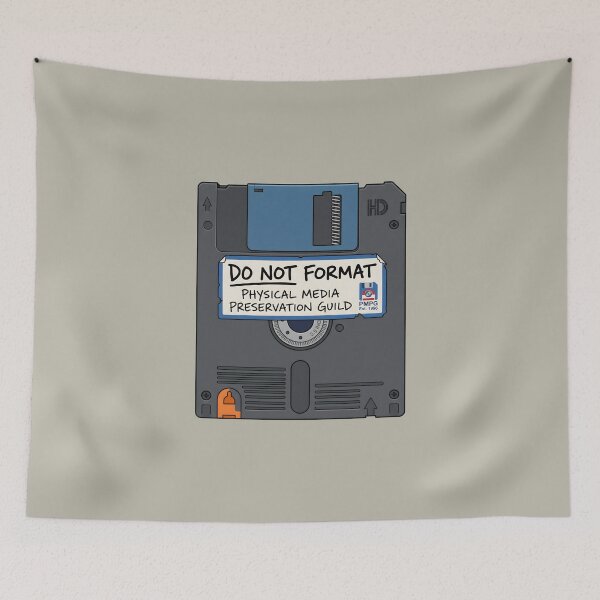 Item preview, Retro Tech Nostalgia Floppy Disk Art Physical Media Preservation Label designed and sold by SplashTastic.