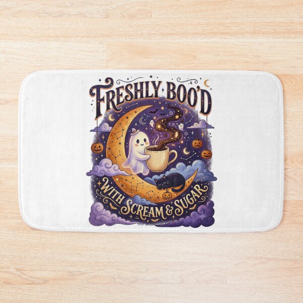 Item preview, Freshly Boo'd Cute Ghost Crescent Moon Coffee – Whimsical Celestial Halloween designed and sold by BumbleBloom7.