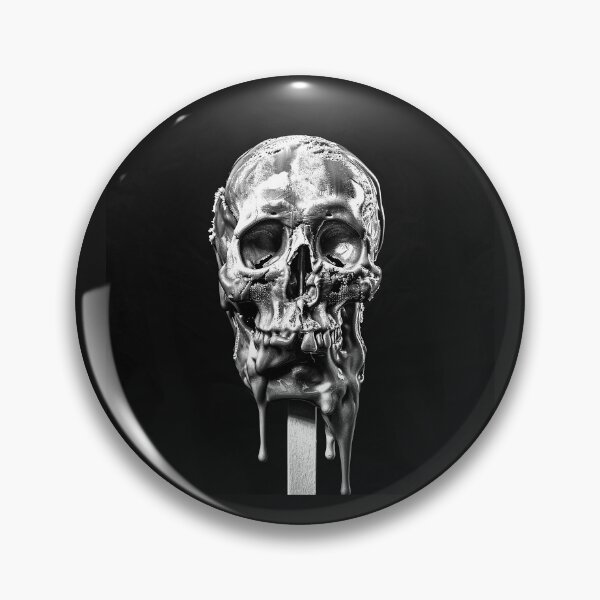 Item preview, Melting Metallic Skull Dark Gothic Horror Art designed and sold by inkoutninja.