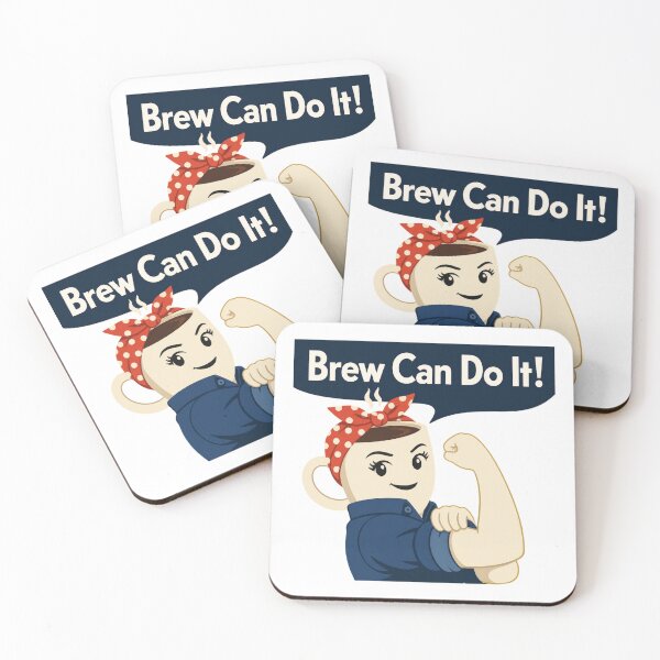 Item preview, Brew Can Do It Rosie the Riveter Funny Coffee Pun designed and sold by Cerys-GS.