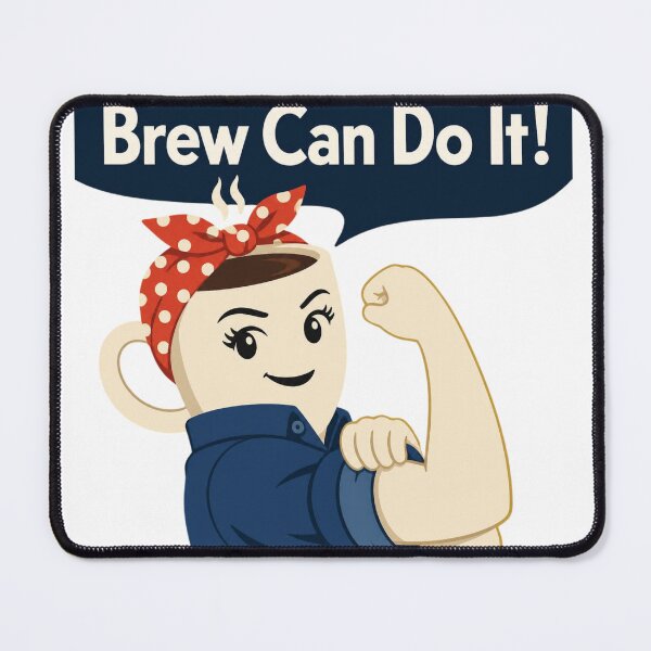 Item preview, Brew Can Do It Rosie the Riveter Funny Coffee Pun designed and sold by Cerys-GS.