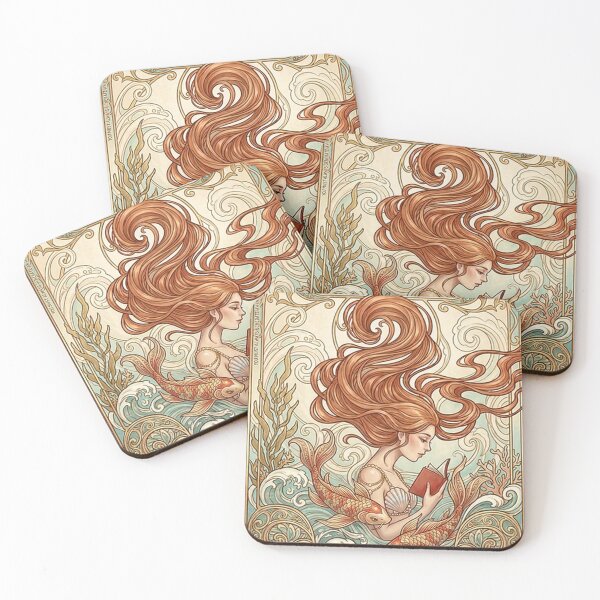 Item preview, Pisces Luminous Anime Mermaid | Art Nouveau Zodiac Elegance | Celestial Luxury Art designed and sold by RSDigitalPrintDesign.