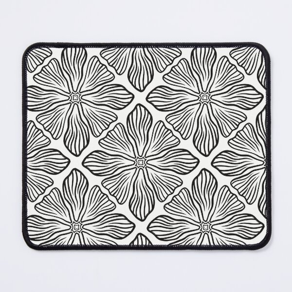 Item preview, Floral Pattern 1 White on Black designed and sold by IsabellaPellino.