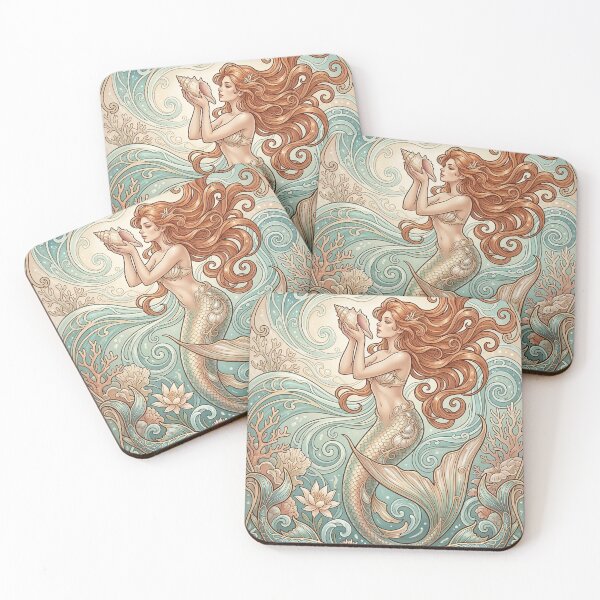 Item preview, Pisces Luminous Anime Mermaid | Art Nouveau Zodiac Elegance | Celestial Luxury Art designed and sold by RSDigitalPrintDesign.