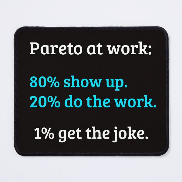 Item preview, Pareto at Work | 80% Show Up, 20% Do the Work, 1% Get the Joke | Funny Office Humor designed and sold by kjson1.