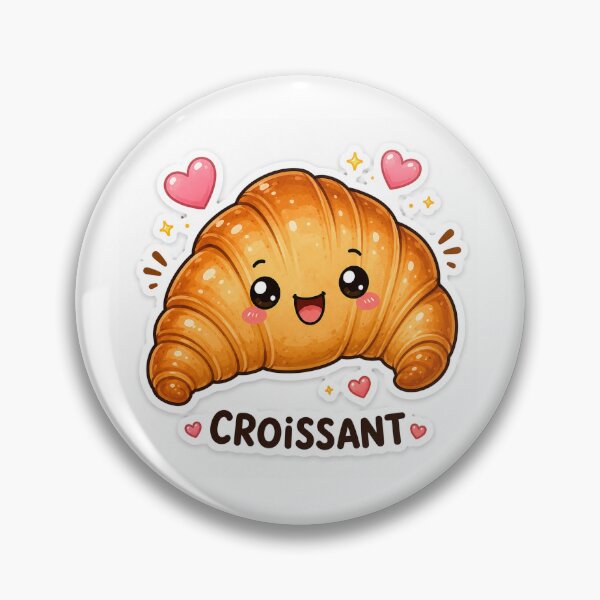 Item preview, Cute Kawaii Croissant Sticker - Happy Croissant Cartoon Bakery Pastry designed and sold by dkdesign26.