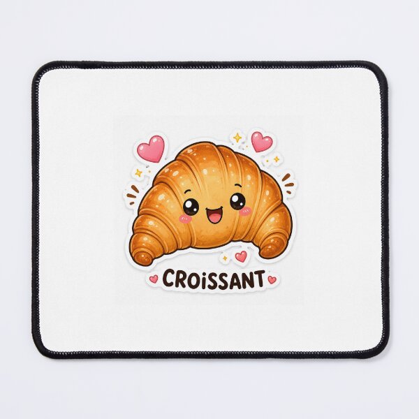 Item preview, Cute Kawaii Croissant Sticker - Happy Croissant Cartoon Bakery Pastry designed and sold by dkdesign26.