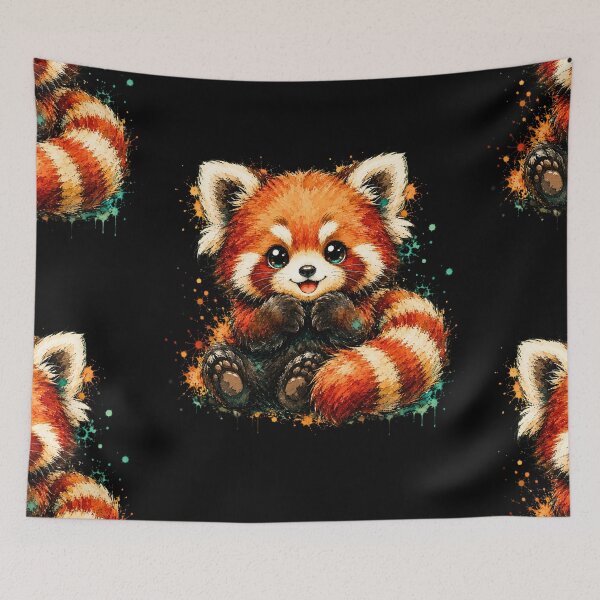 Item preview, Kawaii Red Panda Watercolor Art – Cute Adorable Animal Illustration designed and sold by ColorSplash123.