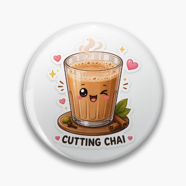 Item preview, Cute Kawaii Cutting Chai Sticker - Happy Indian Tea Cartoon designed and sold by dkdesign26.