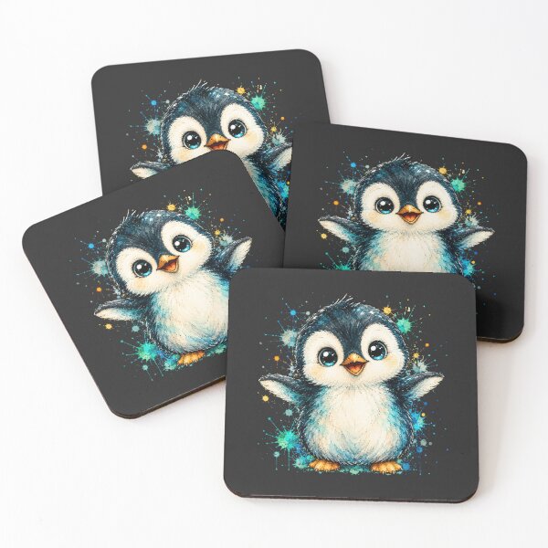 Item preview, Kawaii Baby Penguin Watercolor Art – Cute Adorable Animal Illustration designed and sold by ColorSplash123.