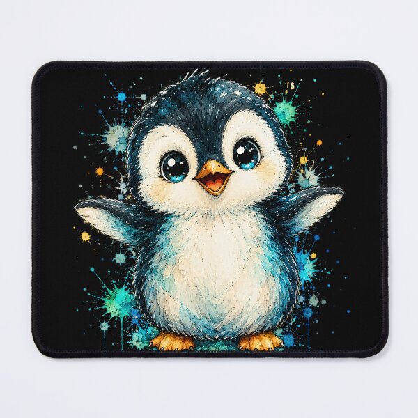 Item preview, Kawaii Baby Penguin Watercolor Art – Cute Adorable Animal Illustration designed and sold by ColorSplash123.