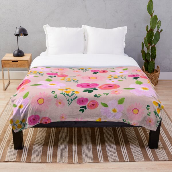 Artikelvorschau, Gartenmuster mit rosa Blumen entworfen und verkauft von A Painted Garden  .