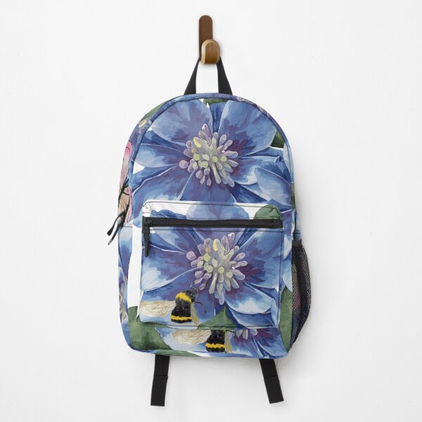 Item preview,  Blue Watercolor Flowers with Bee and Butterfly designed and sold by EwaMariaShop.