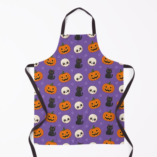 Item preview, Cute Halloween Pumpkin Cat Skull Seamless Pattern designed and sold by teeperfect.