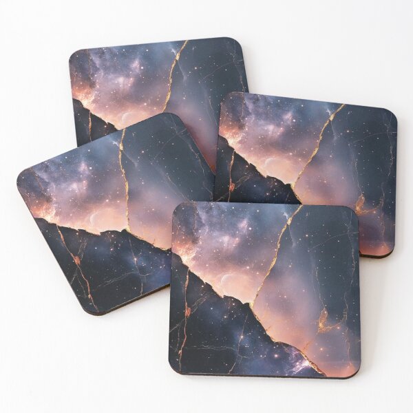 Item preview, Cosmic Galaxy Marble Gold Kintsugi Texture designed and sold by LYAN-STORE.
