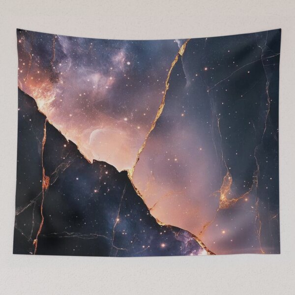 Item preview, Cosmic Galaxy Marble Gold Kintsugi Texture designed and sold by LYAN-STORE.