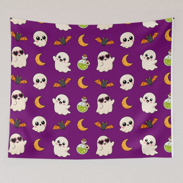 Item preview, Cute Halloween Ghost Seamless Pattern Spooky Background designed and sold by teeperfect.