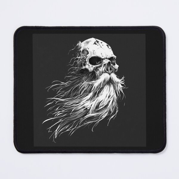 Item preview, Bearded Skull Dark Gothic Viking Fantasy Art designed and sold by inkoutninja.