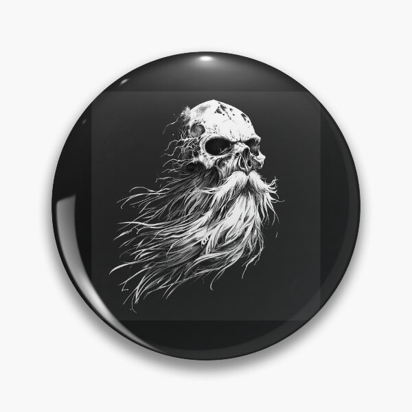 Item preview, Bearded Skull Dark Gothic Viking Fantasy Art designed and sold by inkoutninja.