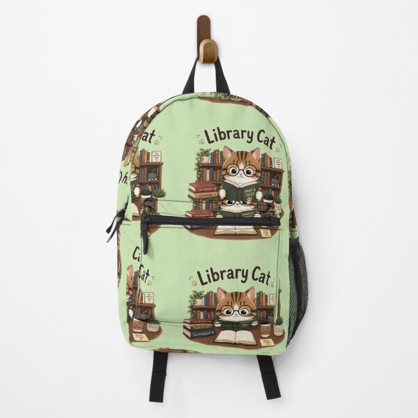 Item preview, Library Cat Cute Reading Book Lover Cat Sticker | Cozy Bookworm Kitty | Kawaii Cat Library Design designed and sold by Sanika arts .