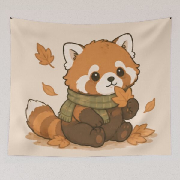 Item preview, Cute Autumn Red Panda designed and sold by MellowMunchkins.