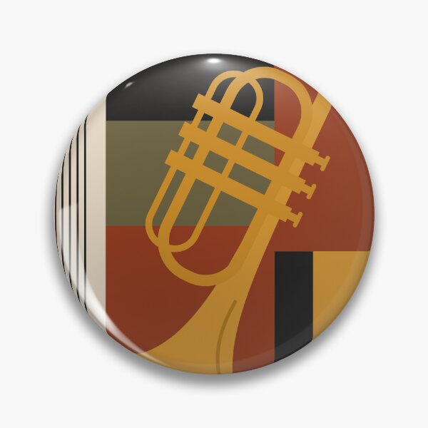 Item preview, Bauhaus Trumpet Decor | Minimalist Geometric Music Art  | Mid-Century Modern Jazz Print | Autumn Edition designed and sold by Studio pod Burom.
