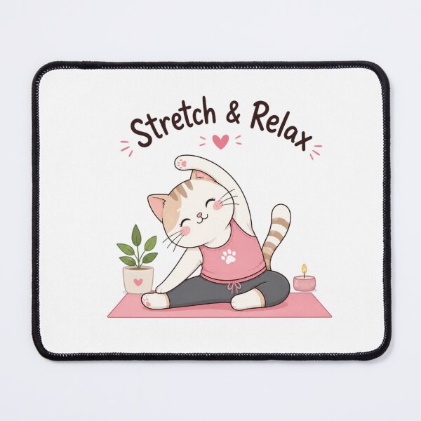 Item preview, Stretch & Relax Cute Yoga Cat | Kawaii Meditating Kitty | Funny Cat Yoga Illustration | Relaxation & Wellness Gift designed and sold by Sanika arts .