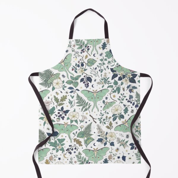Item preview, Celestial Luna Moth Botanical Night Garden Pattern designed and sold by bvdesignart.