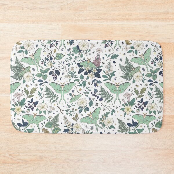 Item preview, Celestial Luna Moth Botanical Night Garden Pattern designed and sold by bvdesignart.