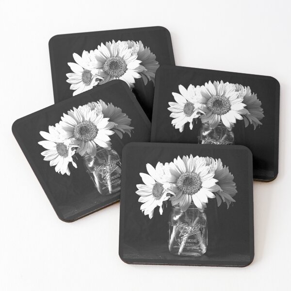 Item preview, Gothic Sunflower Bouquet with Hidden Skull in Mason Jar designed and sold by inkoutninja.