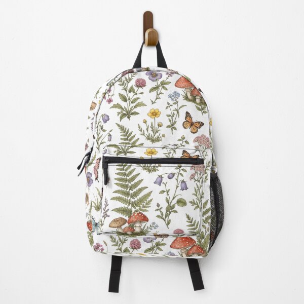 Item preview, Vintage Botanical Mushroom Cottagecore Wildflower Pattern designed and sold by bvdesignart.