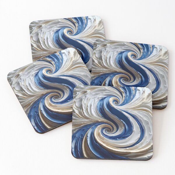 Item preview, Flowing Blue and White Spiral designed and sold by Vicky Brago-Mitchell®.