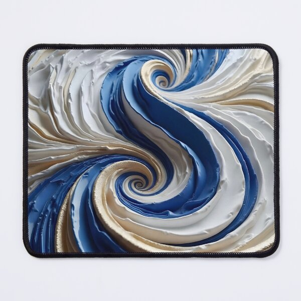 Item preview, Flowing Blue and White Spiral designed and sold by Vicky Brago-Mitchell®.