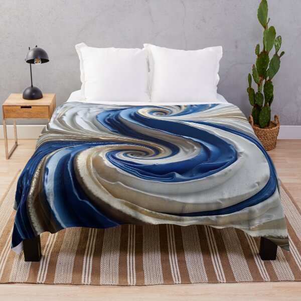 Item preview, Flowing Blue and White Spiral designed and sold by Vicky Brago-Mitchell®.