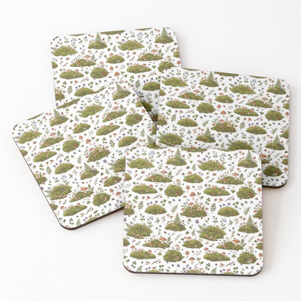 Item preview, Cozy Forest Moss and Mushroom Pattern Art designed and sold by bvdesignart.