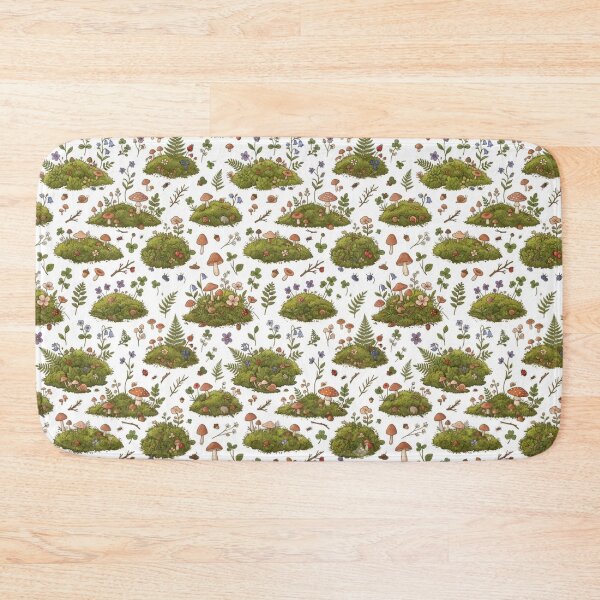 Item preview, Cozy Forest Moss and Mushroom Pattern Art designed and sold by bvdesignart.