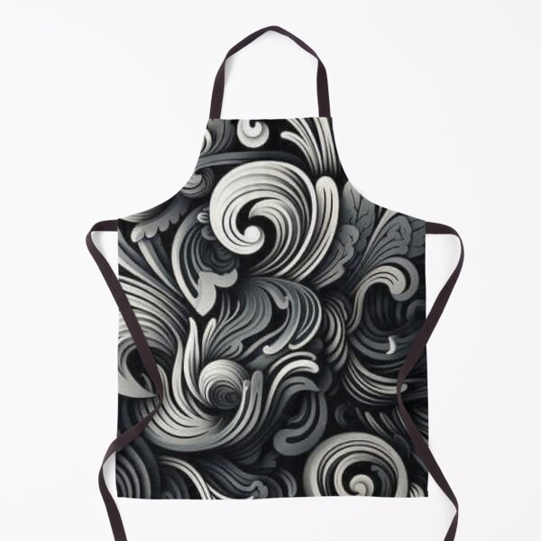 Item preview, Dark Baroque Floral Swirl Monochromatic Pattern designed and sold by LYAN-STORE.