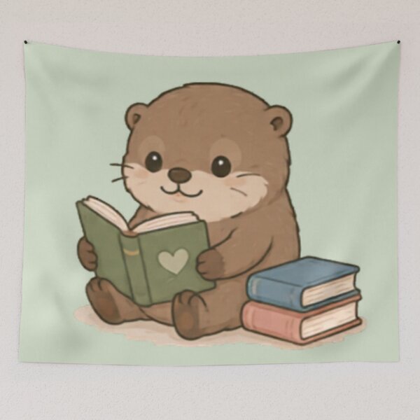 Item preview, Cute Bookworm Otter designed and sold by MellowMunchkins.