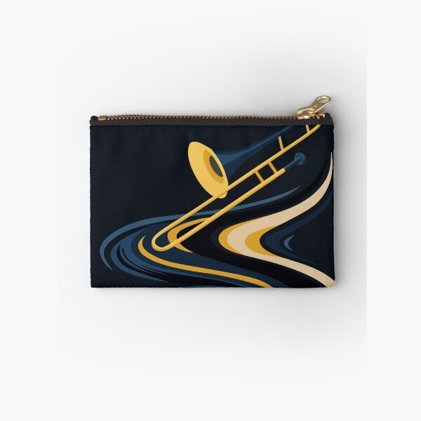Item preview, Midnight JazzyTrombone & Vinyl Record Art & Night Indigo Blue And Orange Edition designed and sold by Studio pod Burom.