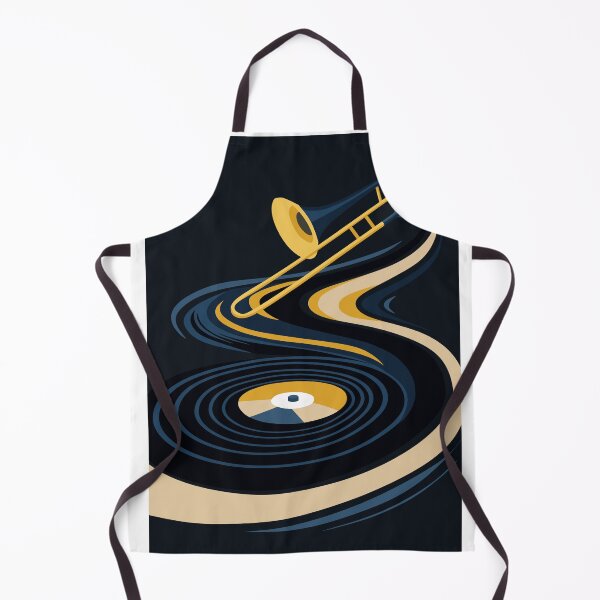 Item preview, Midnight JazzyTrombone & Vinyl Record Art & Night Indigo Blue And Orange Edition designed and sold by Studio pod Burom.
