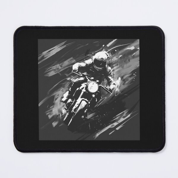 Item preview, Monochrome Motorcycle Racer Dynamic Speed Art designed and sold by inkoutninja.