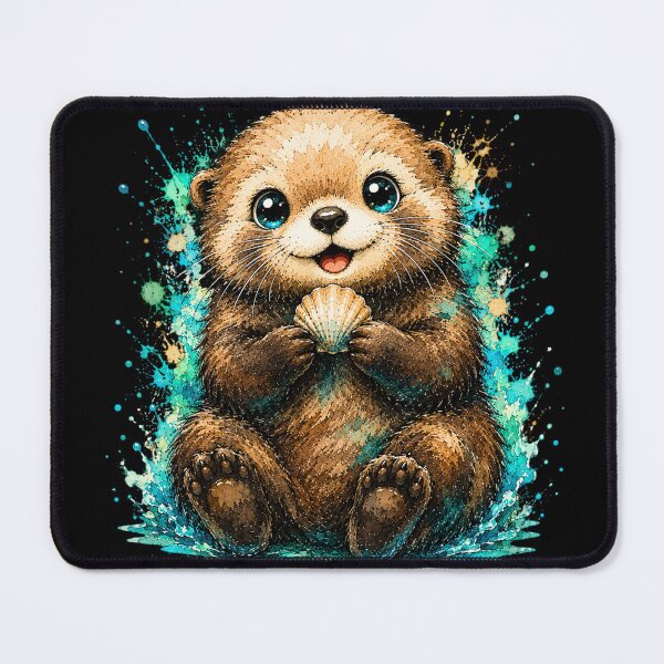 Item preview, Kawaii Sea Otter Watercolor Art – Cute Adorable Ocean Animal Illustration designed and sold by ColorSplash123.